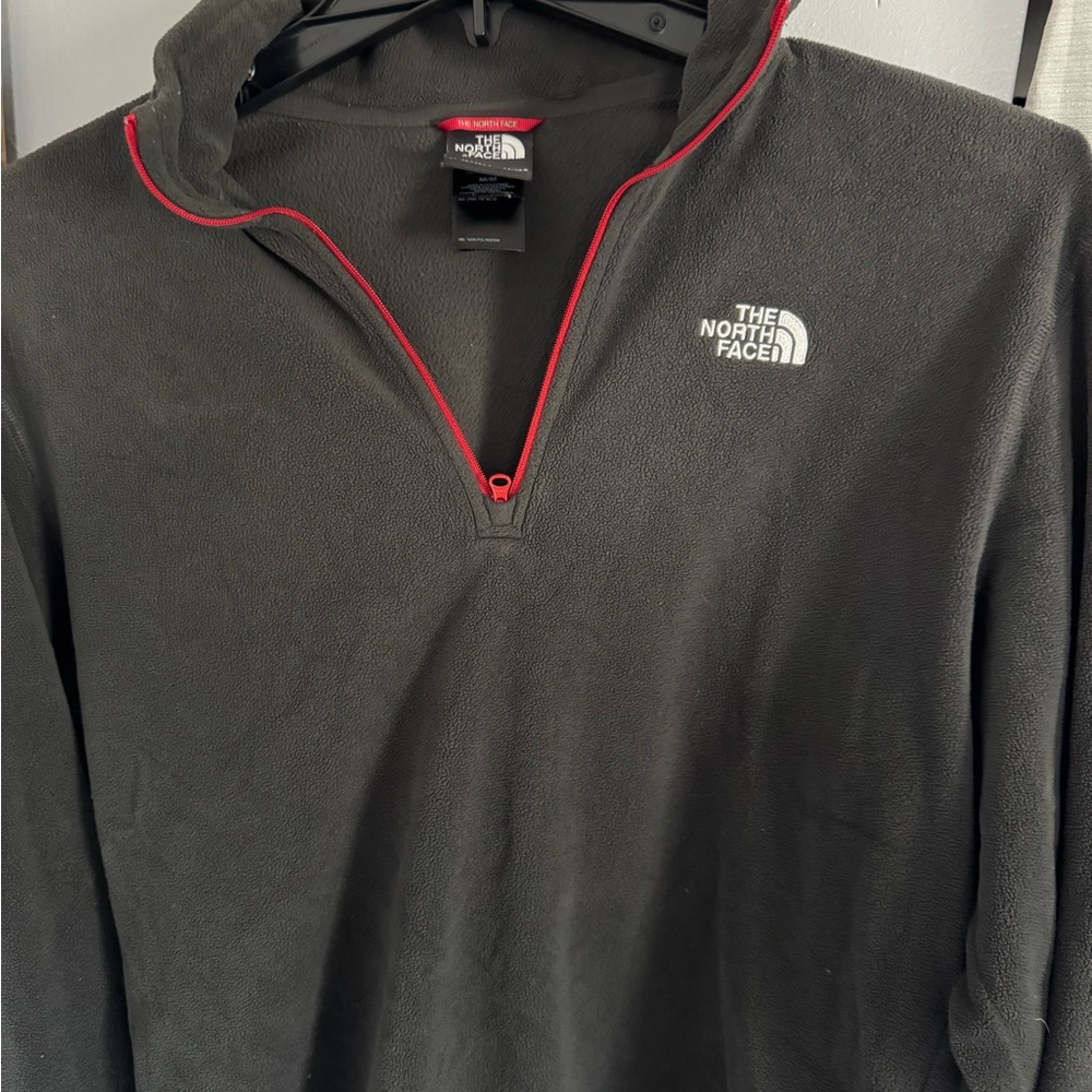 The North Face Charcoal Fleece with Red Trim